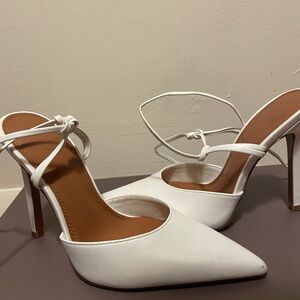 WHITE STILETTO HEELS